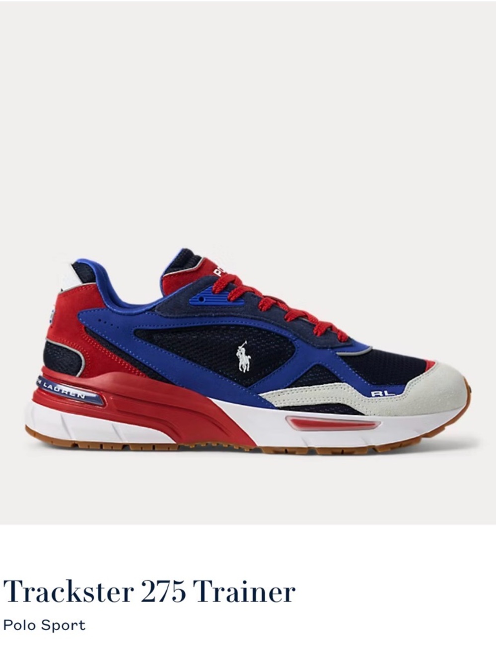 Polo by Ralph Lauren Red, Blue, White Sneaker Detail